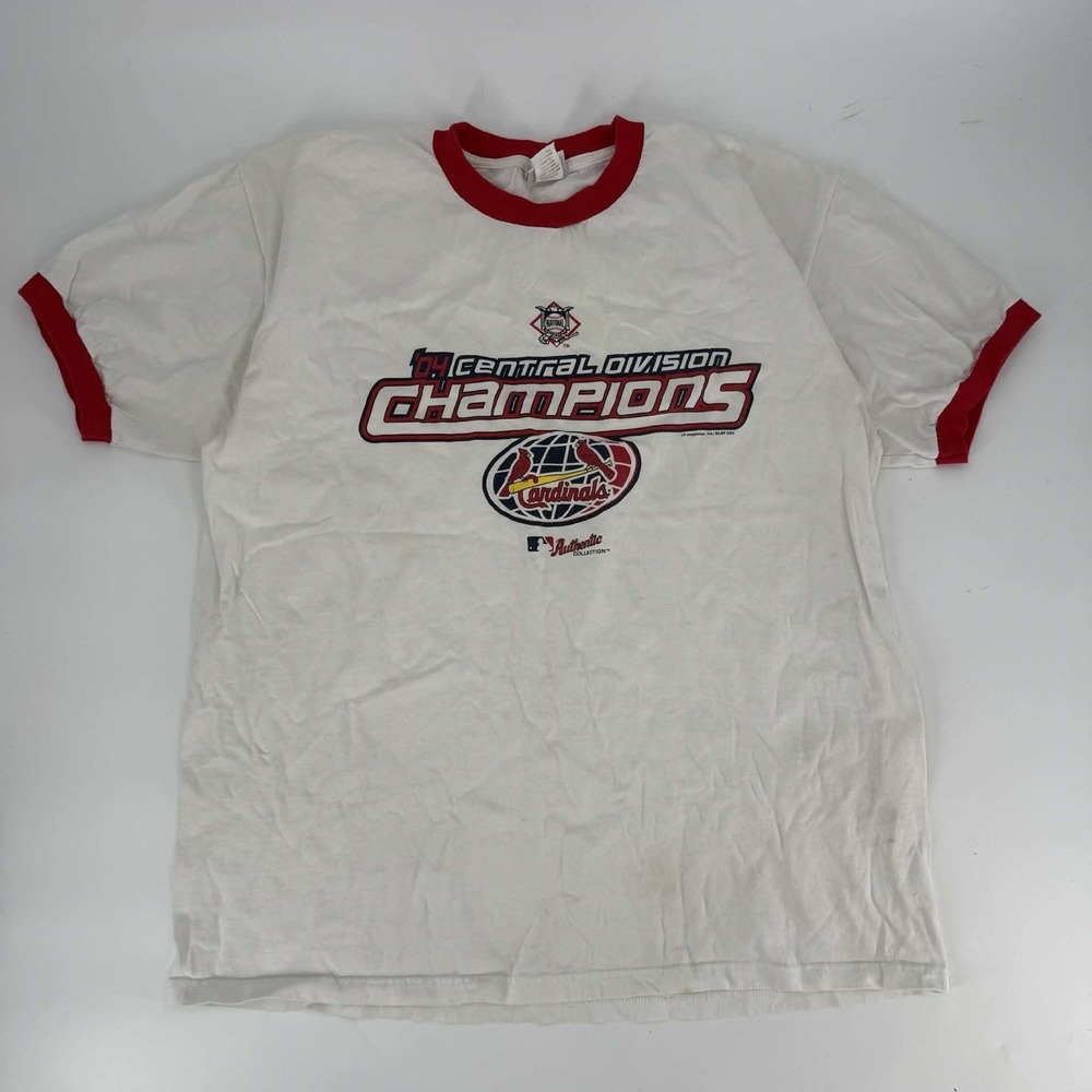 VTG Men's LEE SPORT St. Louis Cardinals 2004 Division Champs Ringer Tee XL